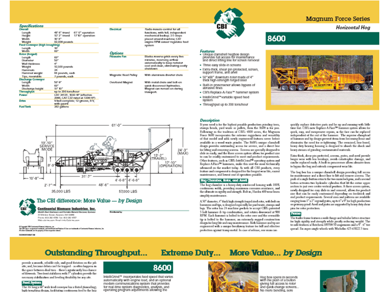8600 Horizontal Grinder Brochure
