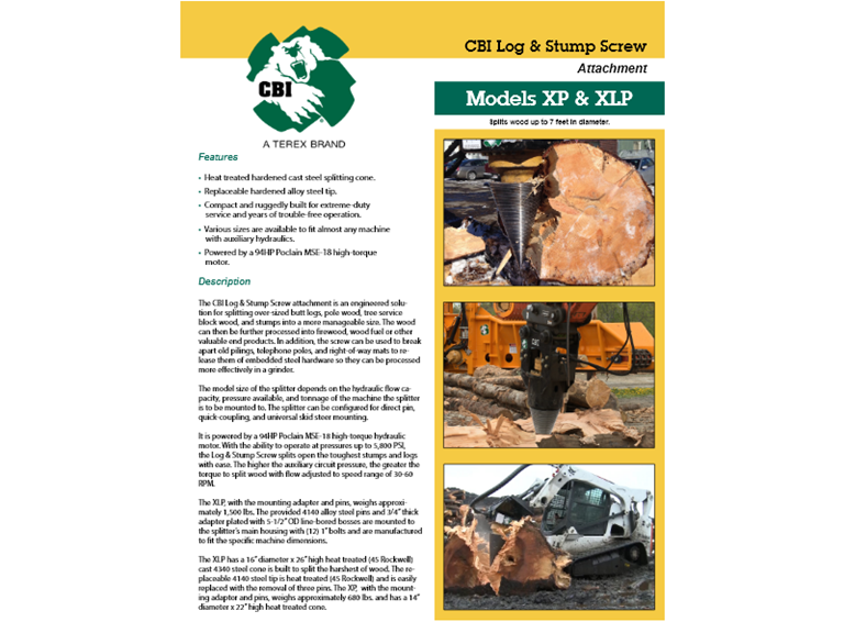 CBI Log and Stump Screw Splitter_Brochure