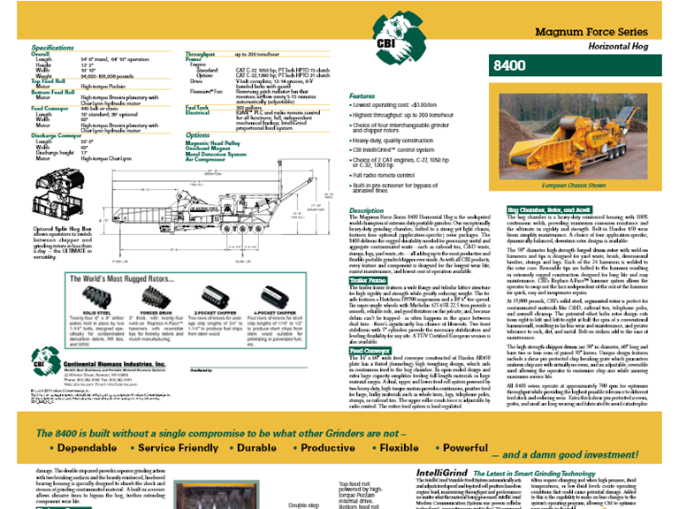 8400 Industrial Wood Chipper