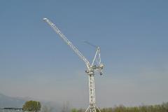 Terex CTL 1600-66 luffing jib tower crane on blue skies