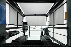 View from the operator's seat in the Terex tower crane cab