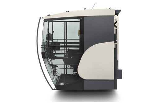 Side view of Terex tower crane cabin