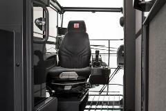 View of the seat in the tower crane cabin