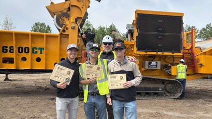 Powerscreen of Florida representatives with Nick Furey, CBI Regional Sales Manager, receiving their ‘Certified Grinding Operator’ certificates Powerscreen of Florida representatives with Nick Furey, CBI Regional Sales Manager, receiving their ‘Certified Grinding Operator’ certificates