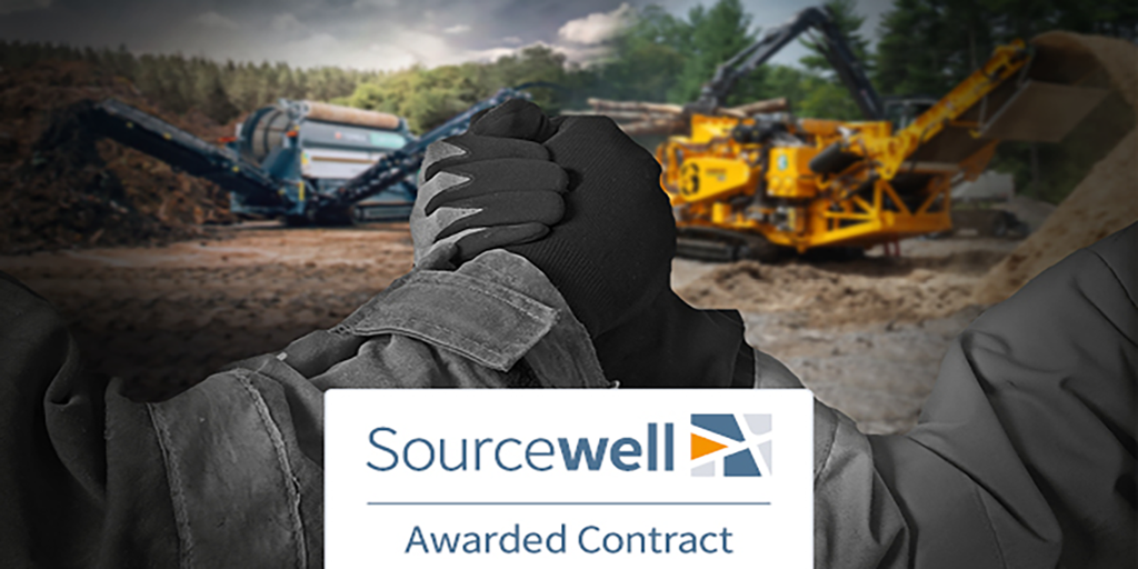 2 machine operators shaking hands in front of CBI and Ecotec machinery