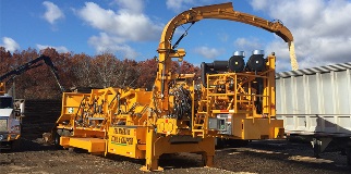 7544 chain flail debarker and disc chipper combo
