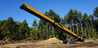 TC80 Tracked Stacker Conveyor Working Onsite In Newton, New Hampshire.