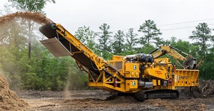 6800CT Horizontal Grinder in a road clearing application in North Carolina