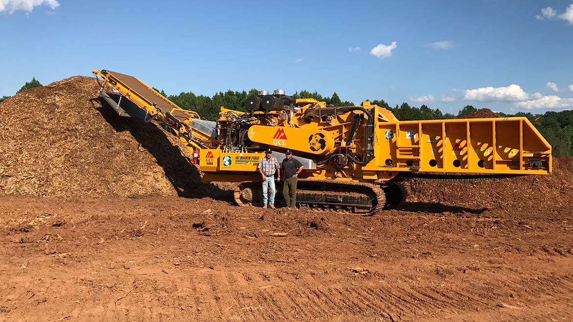 CBI 6800BT Horizontal Wood Grinder for land clearing.