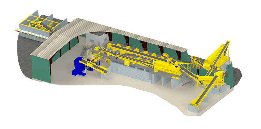 Stationary C&D recycling system