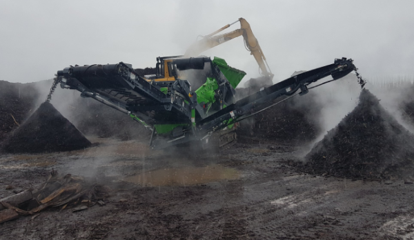 Compost Being Processed By Scalper