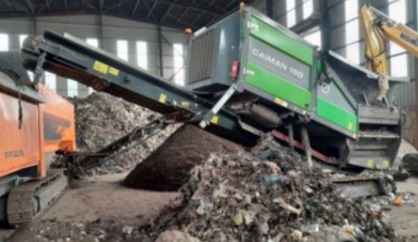 General Waste Being Fed Into Shredder
