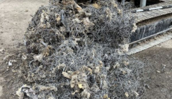 Metal After Mattress Has Been Shredded