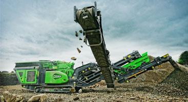 Cobra 290R Crushing Rocks to Two Different Grades