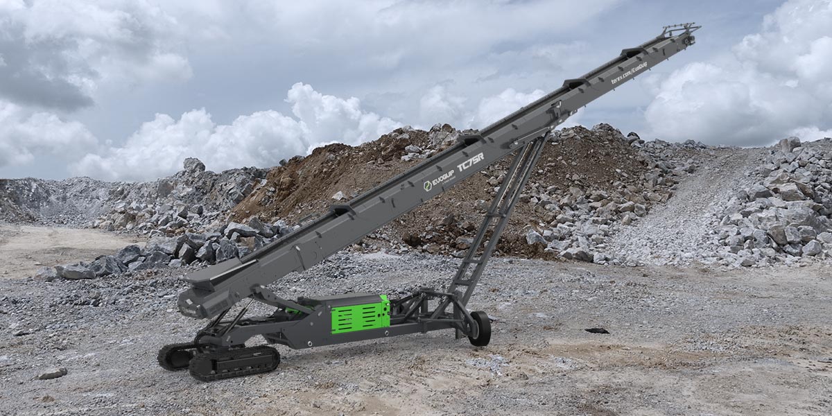Tracked Radial Conveyor in quarry