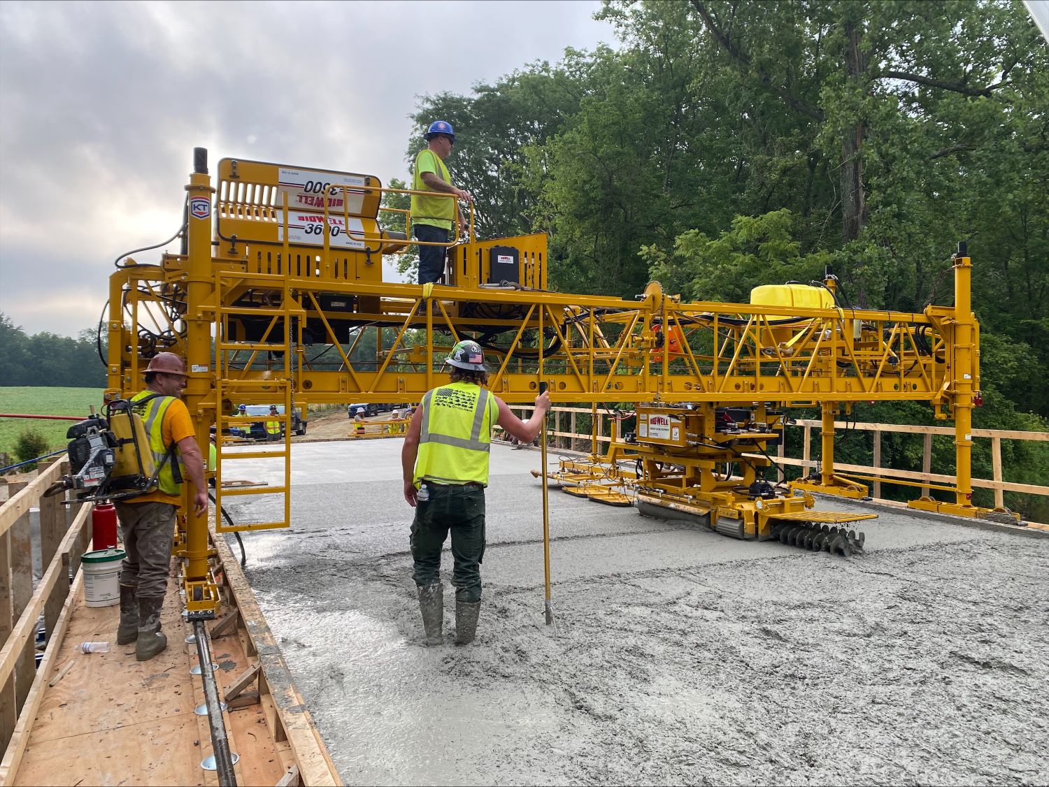 Bid-Well 3600 Being Used to Pour A Concrete Road
