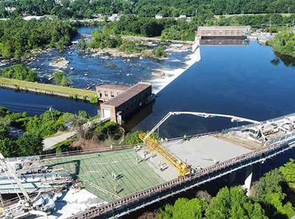 Bid-Well Paver Being Used On Bridge Pour