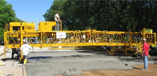 Concrete Paving Machine Working On Highway