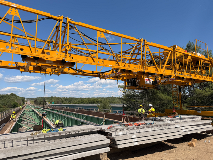 Concrete Slabs Being Lifted Into Place Using MT-1