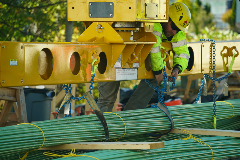 Rebar Being Fastened To MT-2 For Transportation