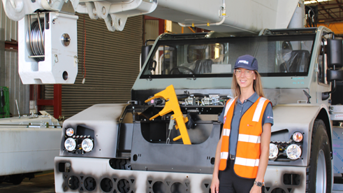 Ginta Infront Of A Crane
