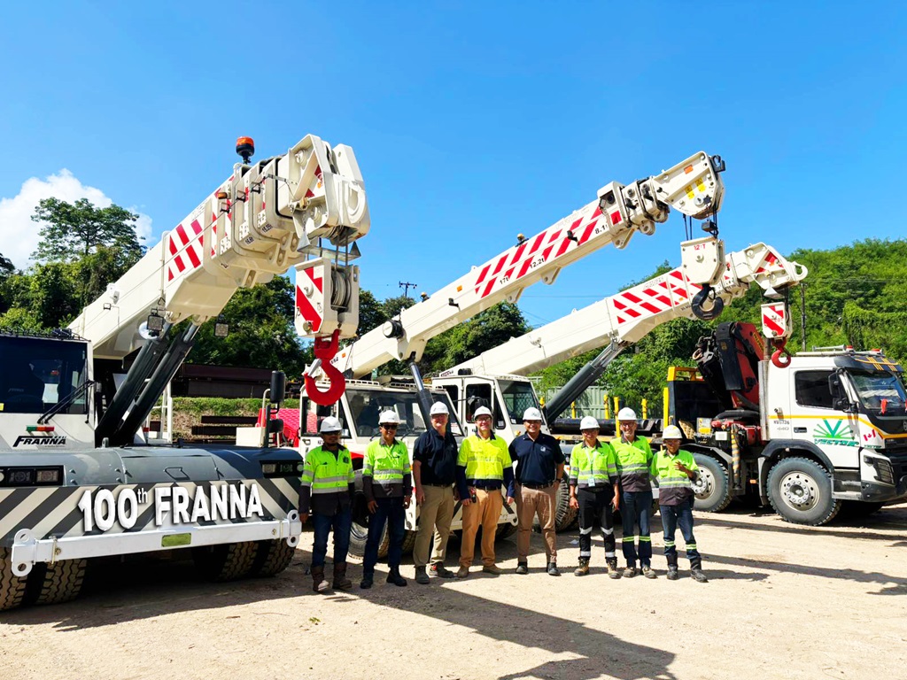 Franna Team Infront of 100th Crane In Indonesia