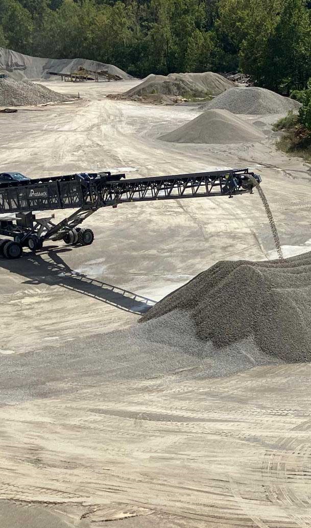 Radial Telescopic Conveyor Stockpiling Stone