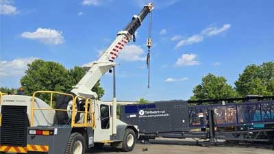 Franna Crane Assembling ProStack Telescopic Conveyor