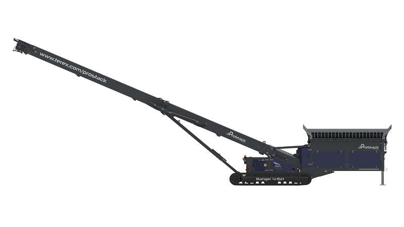 ProStack Ranger 4-15H High Level Tracked Conveyor, Left Hand Side View Of This Quarry Conveyor