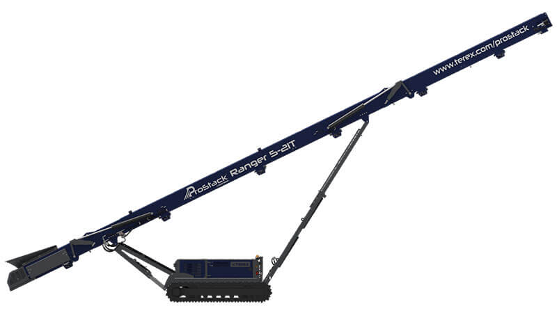 Prostacks Ranger 5 21T Tracked Conveyor From Side View