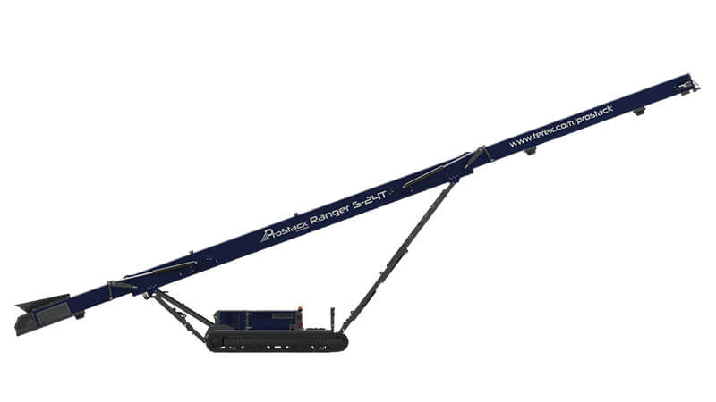 Prostack Ranger 5 24T Tracked Mounted Conveyor from Side View