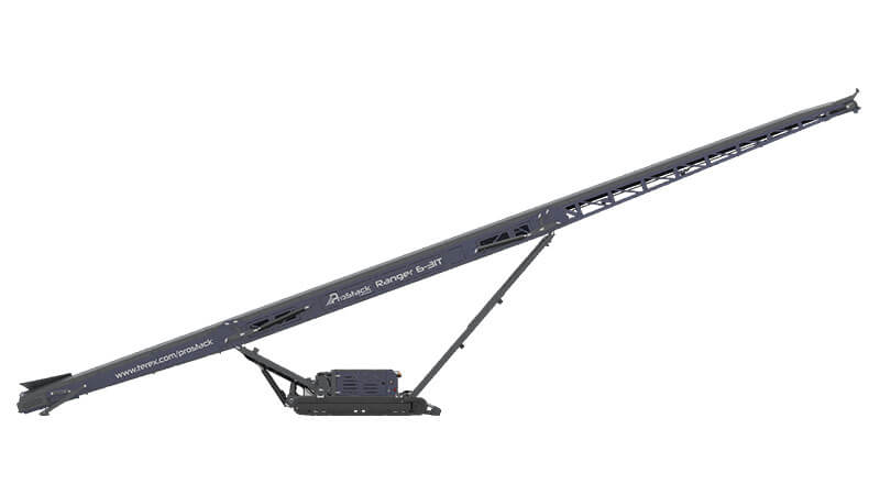 Side View Of Prostacks Ranger Tracked Portable Conveyor