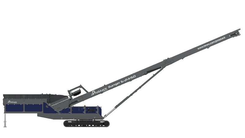 ProStack Ranger 6-24HSO High Level Rotating Tracked Conveyor from the Right Hand Side