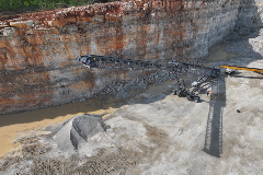 150ft Radial Telescopic Conveyor In A Quarry