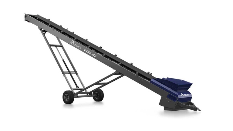 ProStack's 40ft Wheeled Radial Conveyor