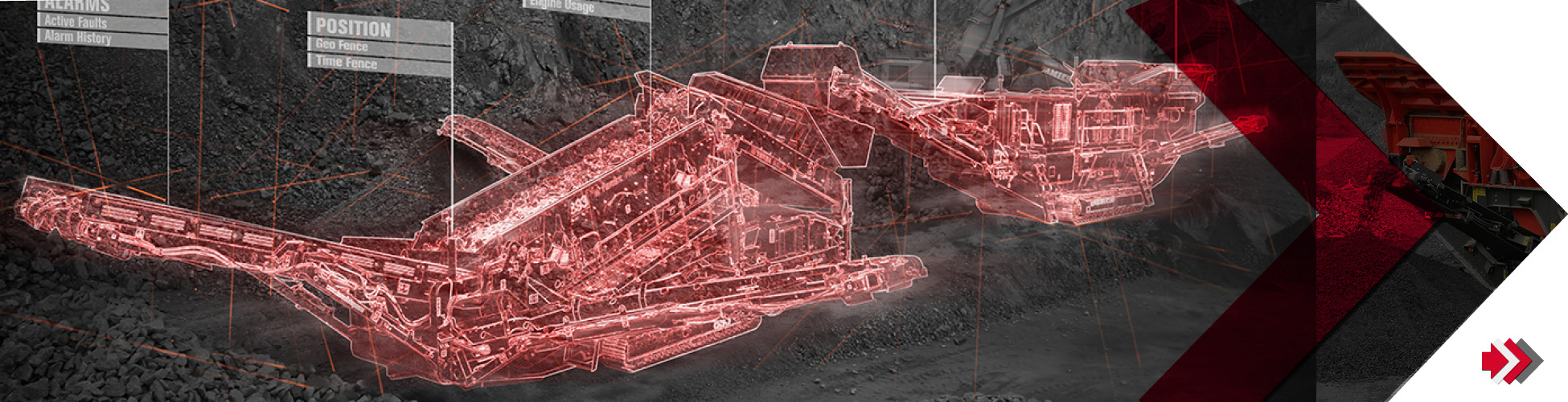 Three Finlay Machines Lined up in a Quarry