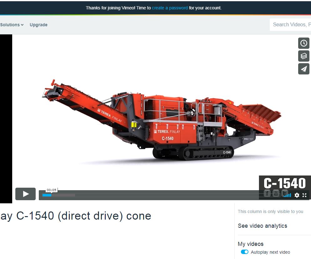 Terex Finlay C-1540 (direct drive) cone crusher render