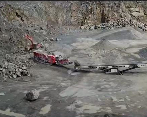 Terex Finlay I-120RS impact crusher and TC-100 Conveyor