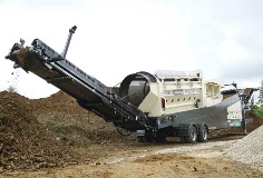 Ecotec's Phoenix 1600 Trommel Screener Processing Compost