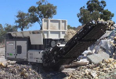 Working image of Ecotec's TDS 820 Slow Speed Shredder on site