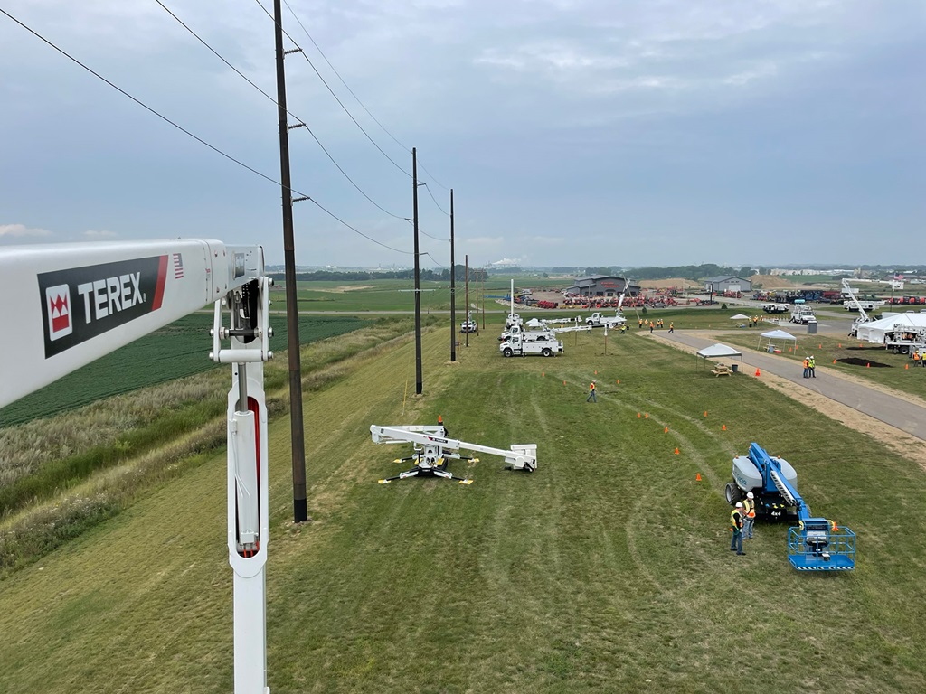 Aerial view from Terex bucket truck