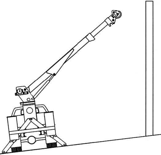 Drawing of a truck setting up on a slope
