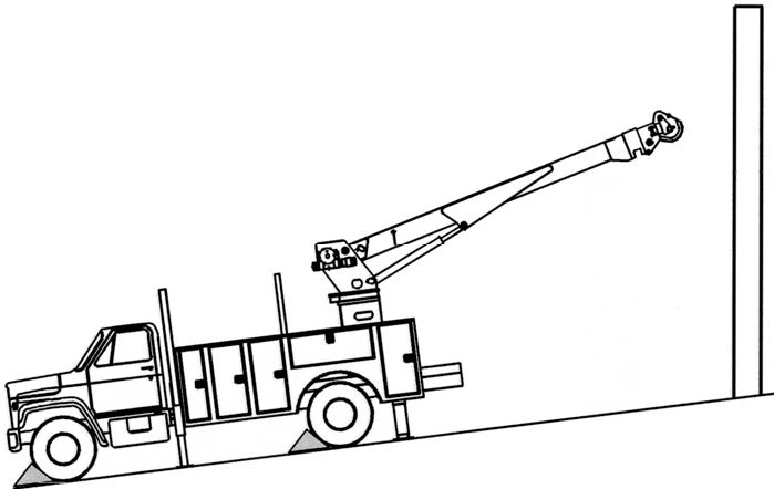 Drawing of a truck setting up on a slope