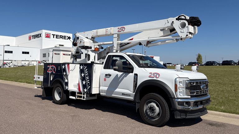 Terex TRX52 decorated with America 250 graphics