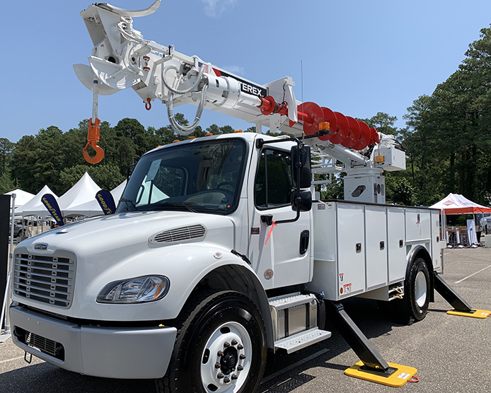 Digger Derrick in parking lot