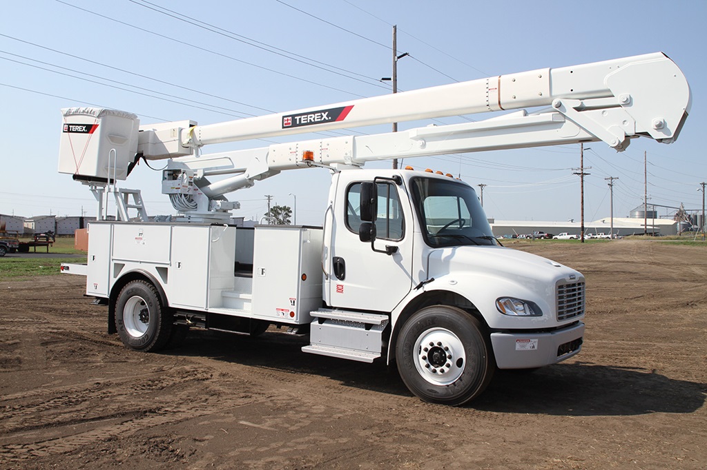 Terex TC Series bucket truck in parking lot