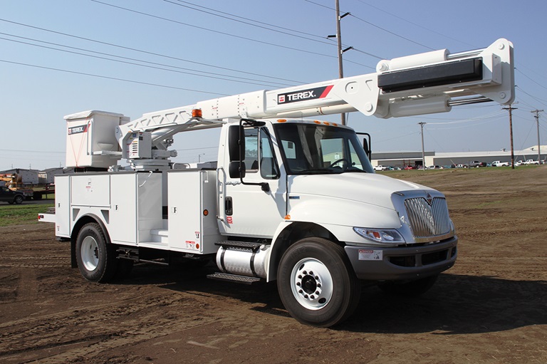 Terex SCM55 bucket truck in parking lot
