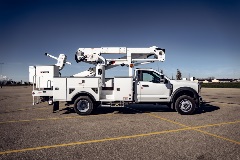 Terex TRX48 bucket truck curbside view