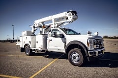 Terex TRX48 bucket truck curbside view