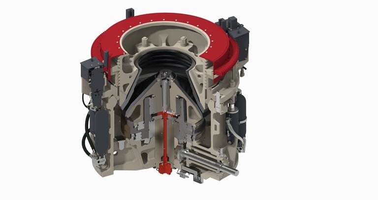 Cedarapids MVPX Cone Crusher Internal Quarter View